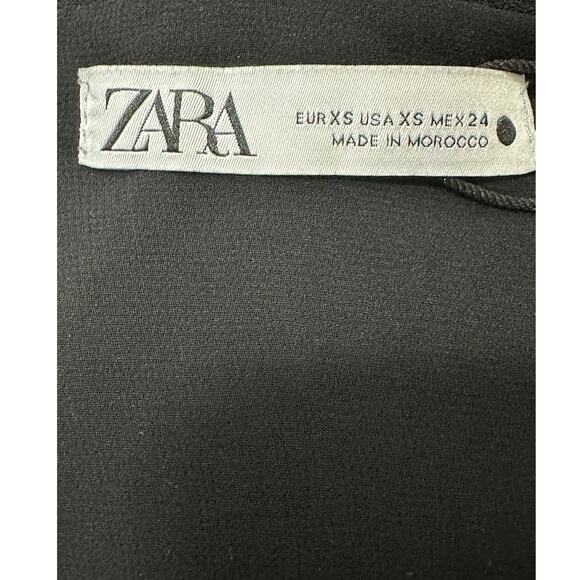 Zara black long sleeves mini wrap dress size XS - Picture 3 of 14